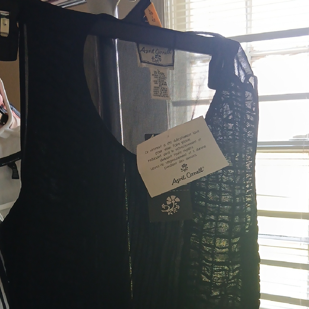 April Cornell Black Sheer Top